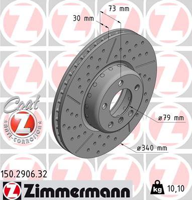 Zimmermann 150.2906.32 - Bremžu diski ps1.lv