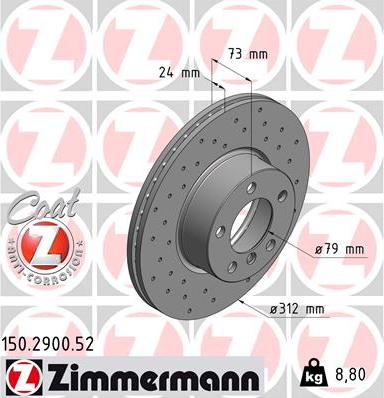 Zimmermann 150.2900.52 - Bremžu diski ps1.lv