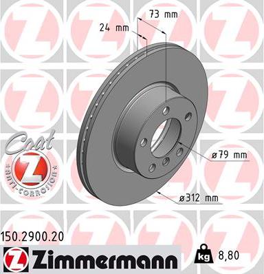 Zimmermann 150.2900.20 - Bremžu diski ps1.lv