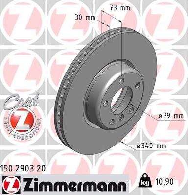 Zimmermann 150.2903.20 - Bremžu diski ps1.lv