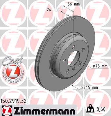 Zimmermann 150.2919.32 - Bremžu diski ps1.lv