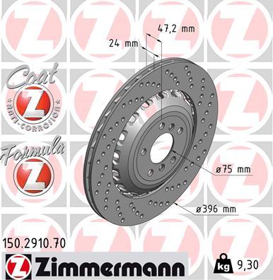 Zimmermann 150.2910.70 - Bremžu diski ps1.lv