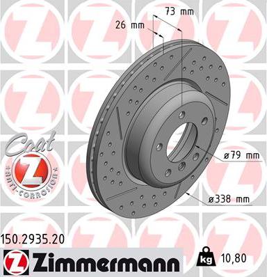 Zimmermann 150.2935.20 - Bremžu diski ps1.lv