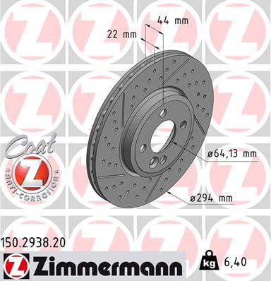 Zimmermann 150.2938.20 - Bremžu diski ps1.lv