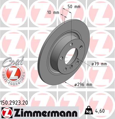 Zimmermann 150.2923.20 - Bremžu diski ps1.lv