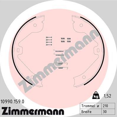 Zimmermann 10990.159.0 - Bremžu loku kompl., Stāvbremze ps1.lv