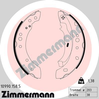 Zimmermann 10990.158.5 - Bremžu loku komplekts ps1.lv