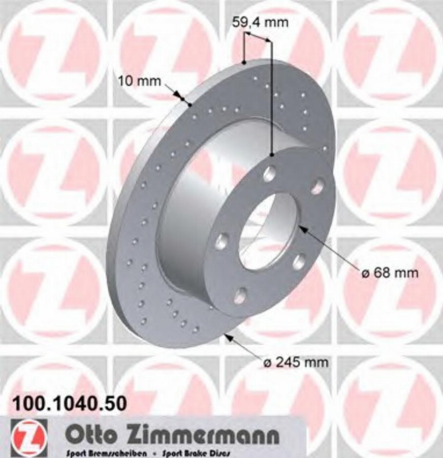 Zimmermann 100104050 - Bremžu diski ps1.lv