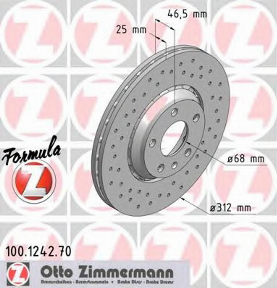 Zimmermann 100.1242.70 - Bremžu diski ps1.lv