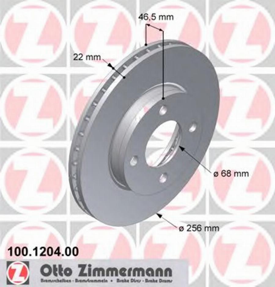 Zimmermann 100 1204 00 - Bremžu diski ps1.lv