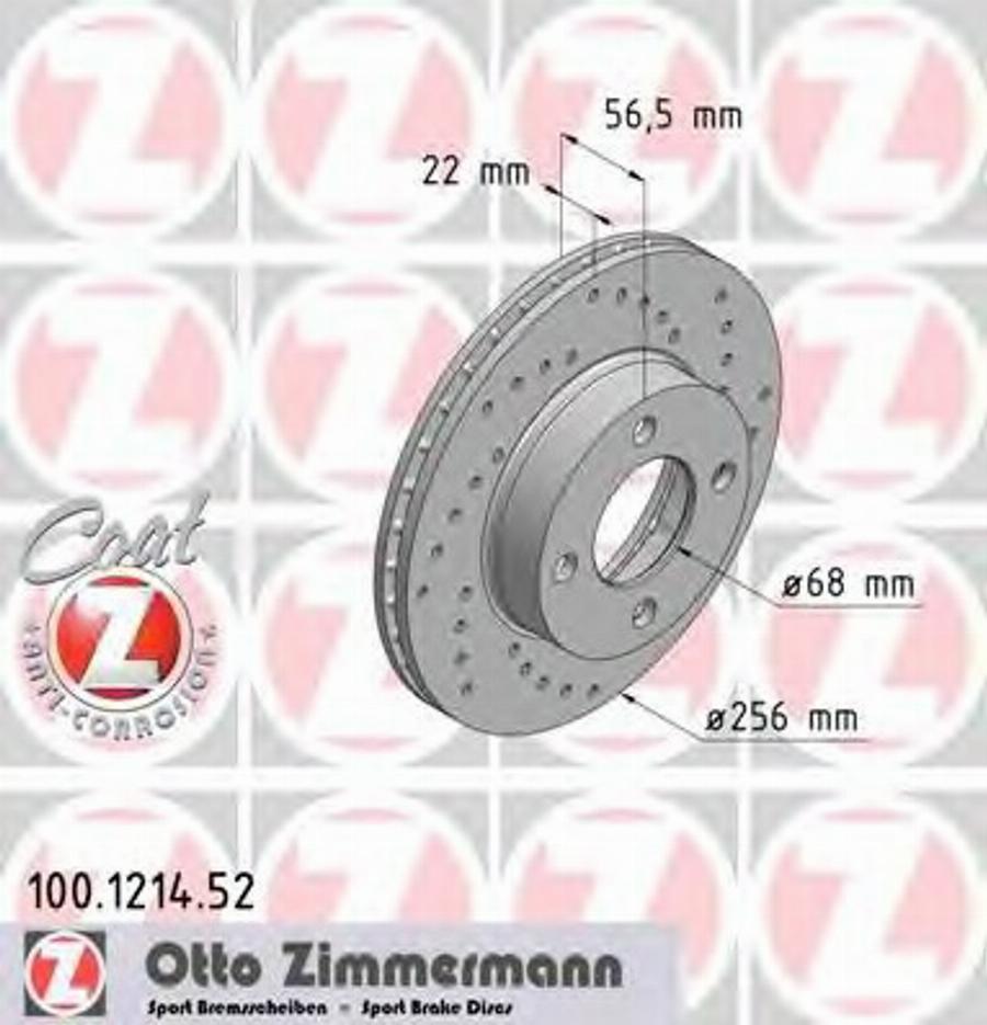 Zimmermann 100.1214.52 - Bremžu diski ps1.lv