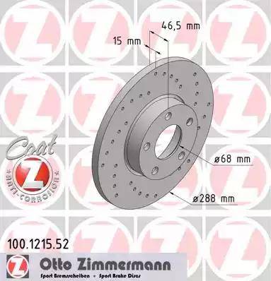 Zimmermann 100.1215.52 - Bremžu diski ps1.lv