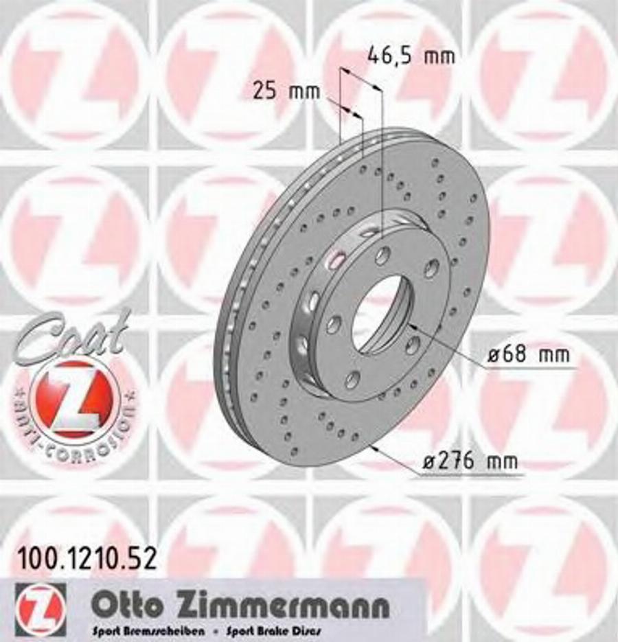 Zimmermann 100.1210.52 - Bremžu diski ps1.lv