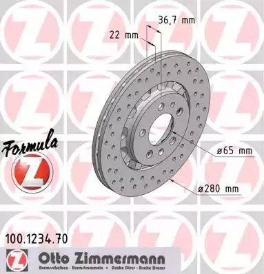 Zimmermann 100.1234.70 - Bremžu diski ps1.lv