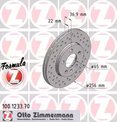 Zimmermann 100.1233.70 - Bremžu diski ps1.lv