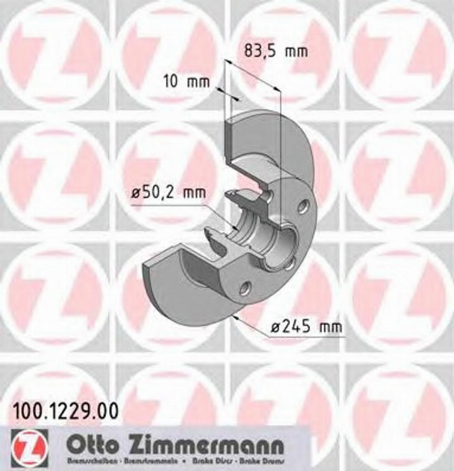 Zimmermann 100.1229.00 - Bremžu diski ps1.lv