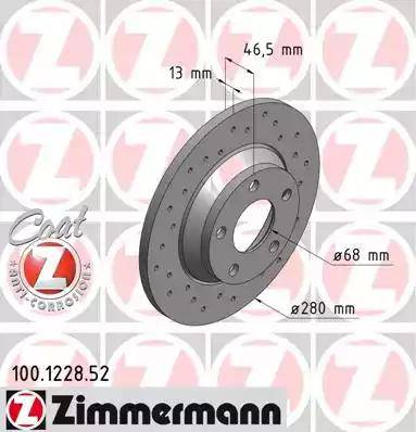 Zimmermann 100.1228.52 - Bremžu diski ps1.lv