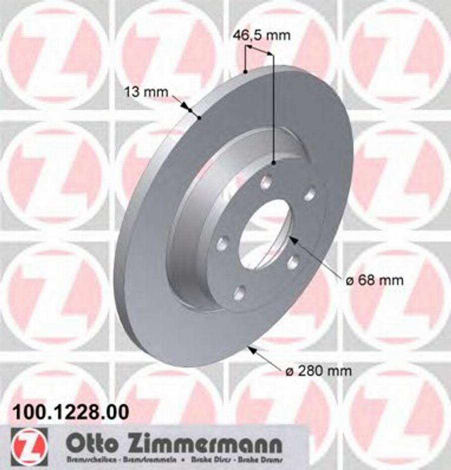 Zimmermann 100 1228 00 - Bremžu diski ps1.lv