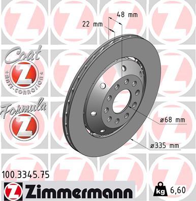 Zimmermann 100.3345.75 - Bremžu diski ps1.lv