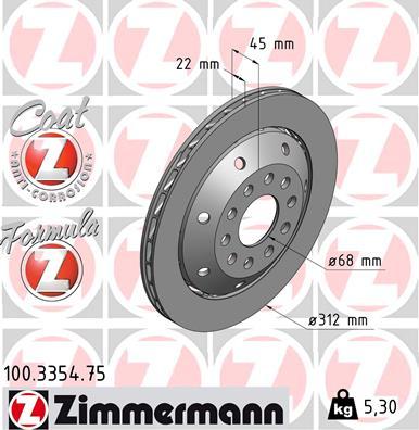 Zimmermann 100.3354.75 - Bremžu diski ps1.lv