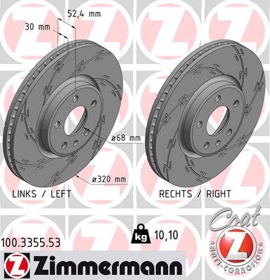 Zimmermann 100.3355.53 - Bremžu diski ps1.lv