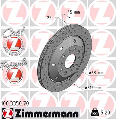 Zimmermann 100.3350.70 - Bremžu diski ps1.lv