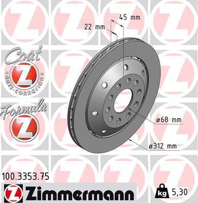 Zimmermann 100.3353.75 - Bremžu diski ps1.lv