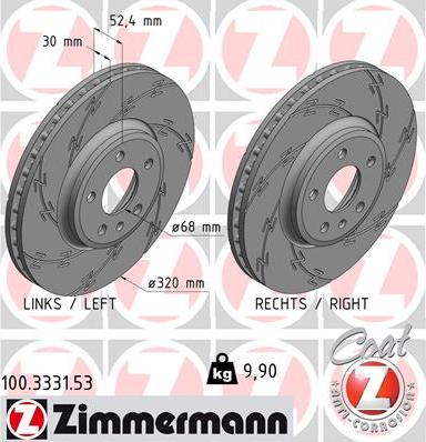 Zimmermann 100.3331.53 - Bremžu diski ps1.lv