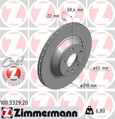 Zimmermann 100.3329.20 - Bremžu diski ps1.lv