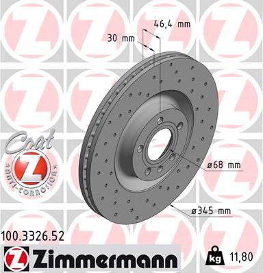 Zimmermann 100.3326.52 - Bremžu diski ps1.lv