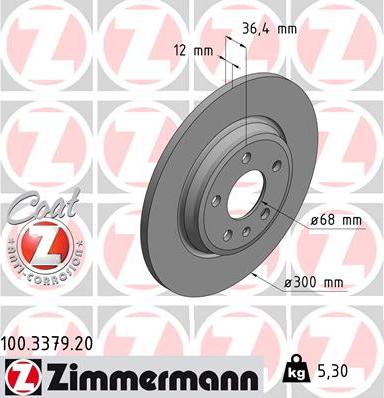 Zimmermann 100.3379.20 - Bremžu diski ps1.lv