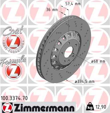 Zimmermann 100.3374.70 - Bremžu diski ps1.lv