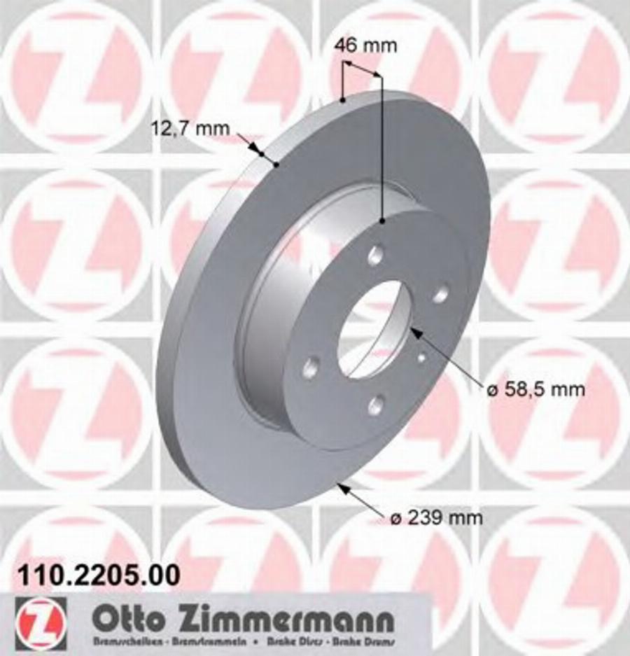 Zimmermann 110 2205 00 - Bremžu diski ps1.lv