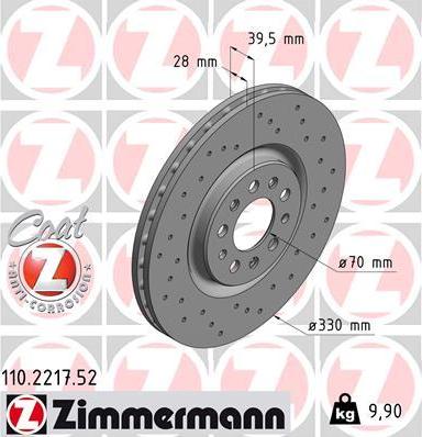 Zimmermann 110.2217.52 - Bremžu diski ps1.lv