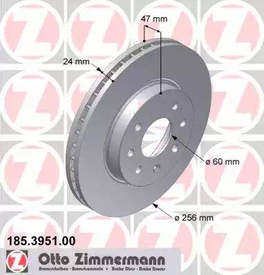 Zimmermann 185.3951.00 - Bremžu diski ps1.lv