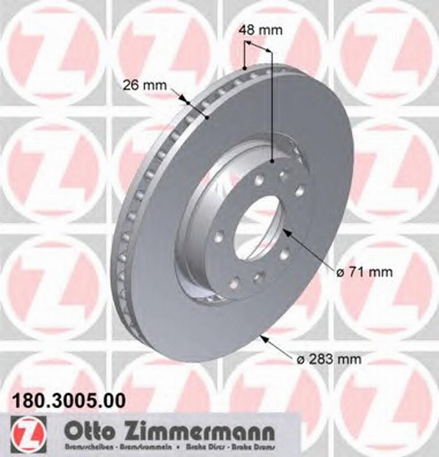Zimmermann 180 3005 00 - Bremžu diski ps1.lv