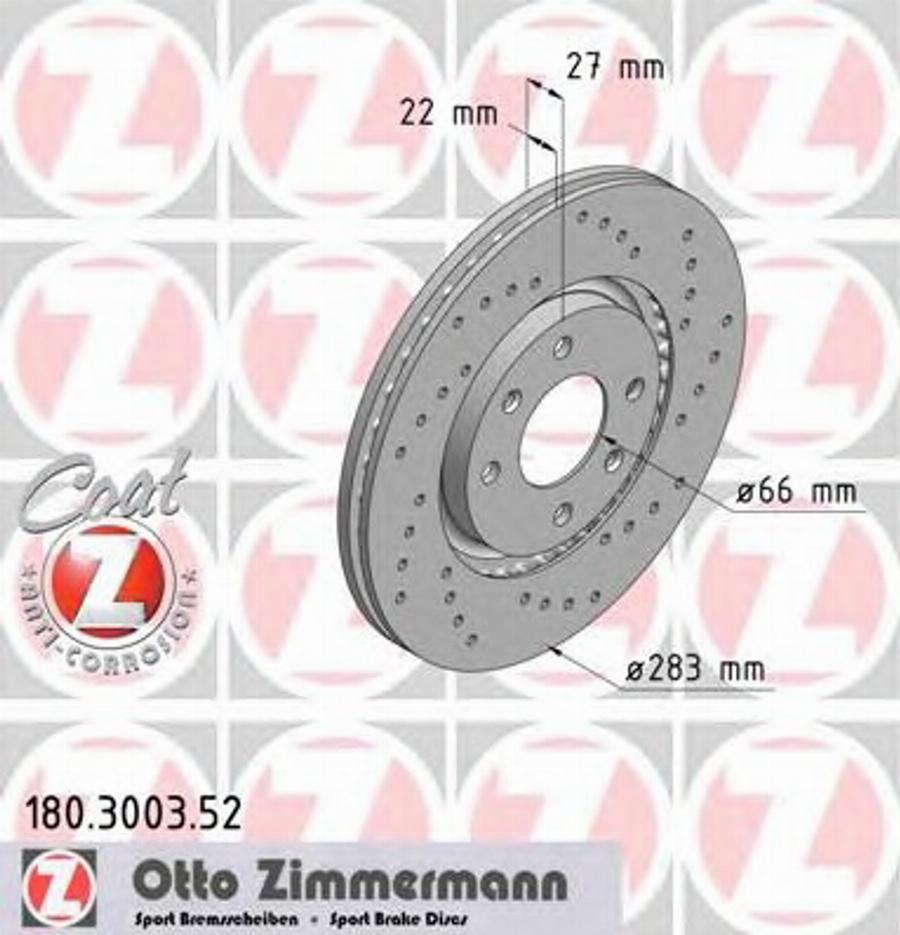 Zimmermann 180.3003.52 - Bremžu diski ps1.lv