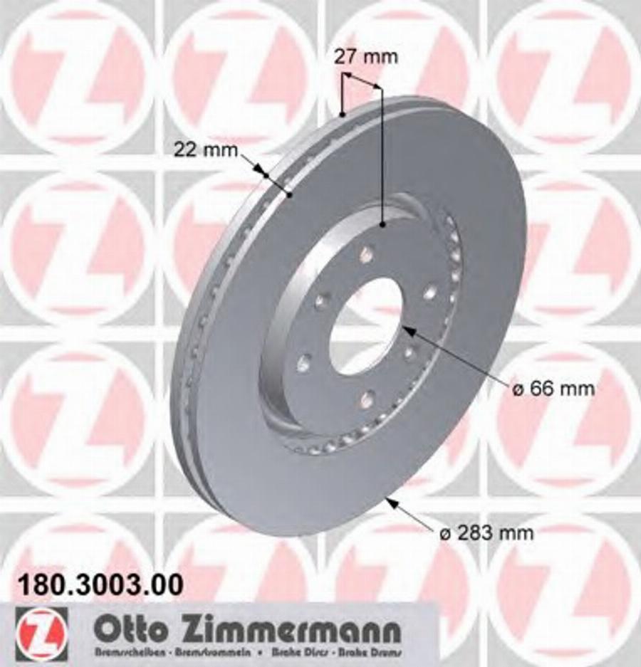 Zimmermann 180 3003 00 - Bremžu diski ps1.lv