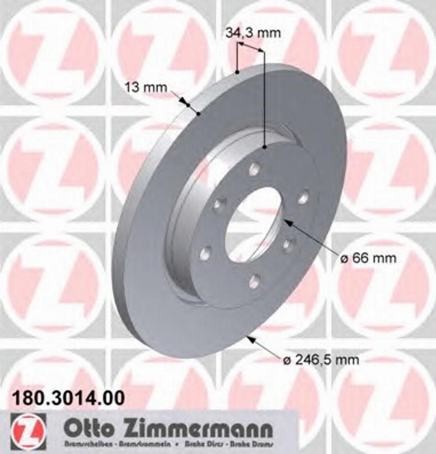 Zimmermann 180.3014.00 - Bremžu diski ps1.lv