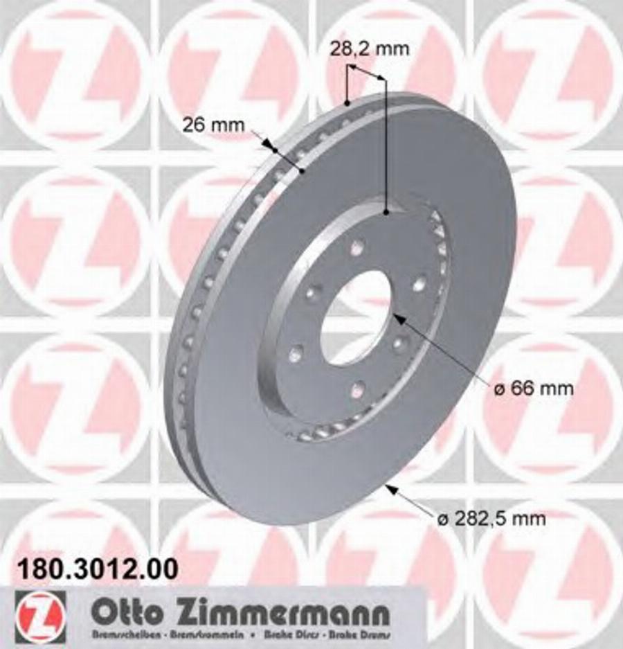 Zimmermann 180.3012.00 - Bremžu diski ps1.lv