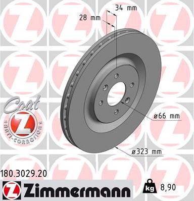 Zimmermann 180.3029.20 - Bremžu diski ps1.lv