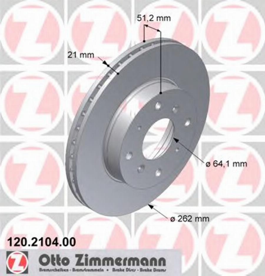 Zimmermann 120 2104 00 - Bremžu diski ps1.lv