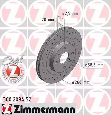 Zimmermann 300.2094.52 - Bremžu diski ps1.lv