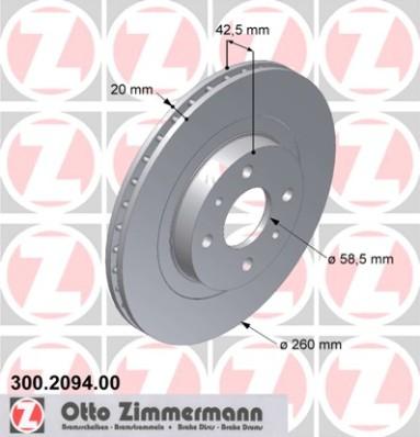 Zimmermann 300.2094.00 - Bremžu diski ps1.lv