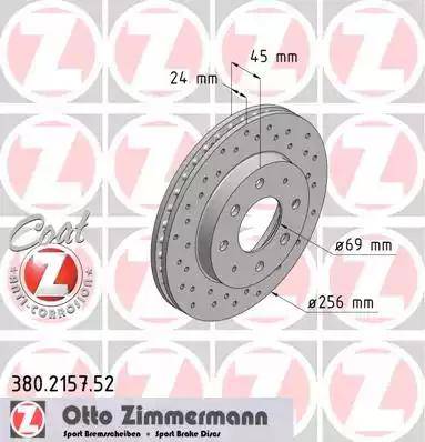 Zimmermann 380.2157.52 - Bremžu diski ps1.lv