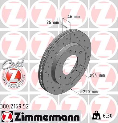 Zimmermann 380.2169.52 - Bremžu diski ps1.lv