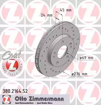 Zimmermann 380.2164.52 - Bremžu diski ps1.lv