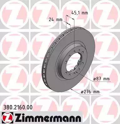 Zimmermann 380.2160.00 - Bremžu diski ps1.lv