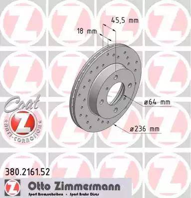 Zimmermann 380.2161.52 - Bremžu diski ps1.lv