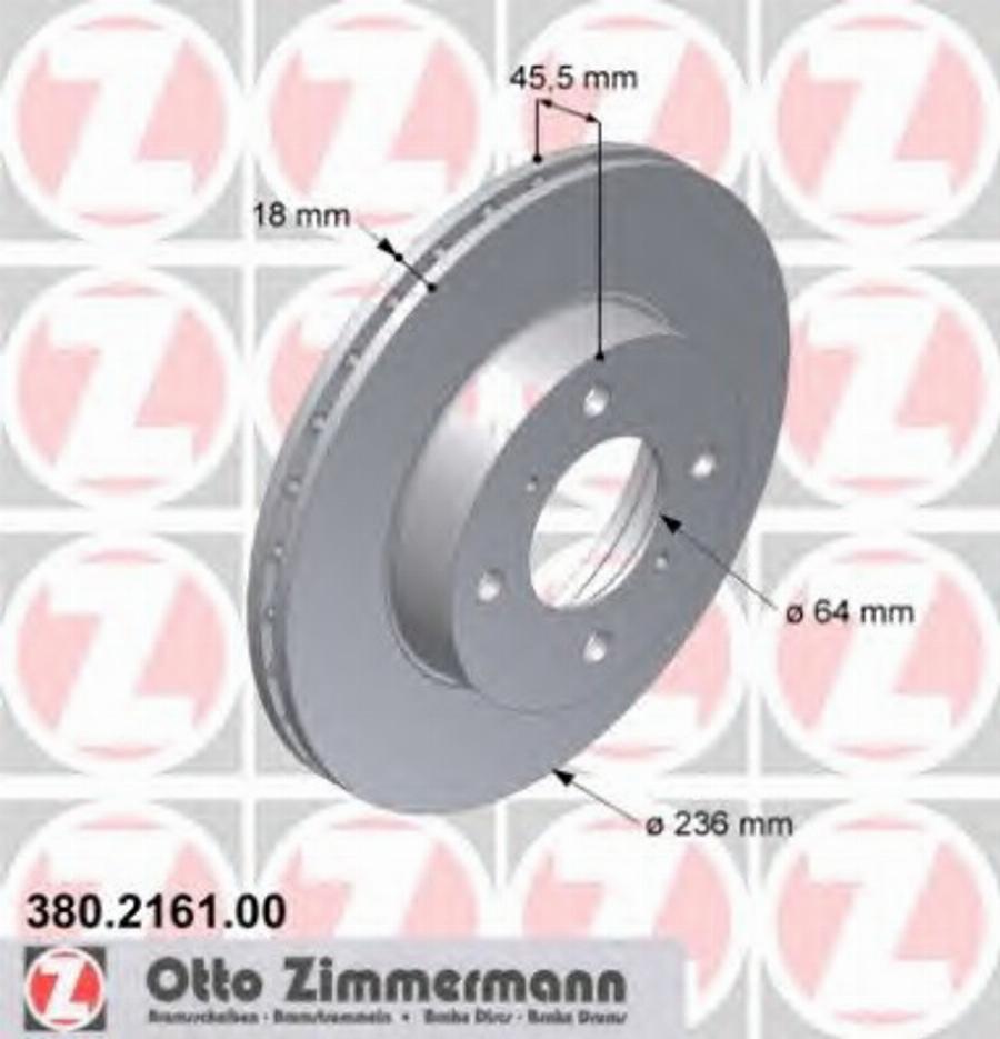 Zimmermann 380.2161.00 - Bremžu diski ps1.lv